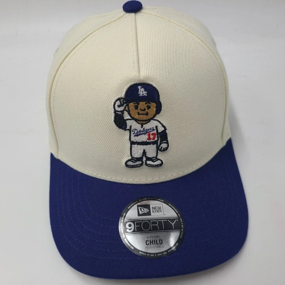Child Los Angeles Dodgers Hat Snapback 9Forty New Era Cream Blue Shohei Ohtani